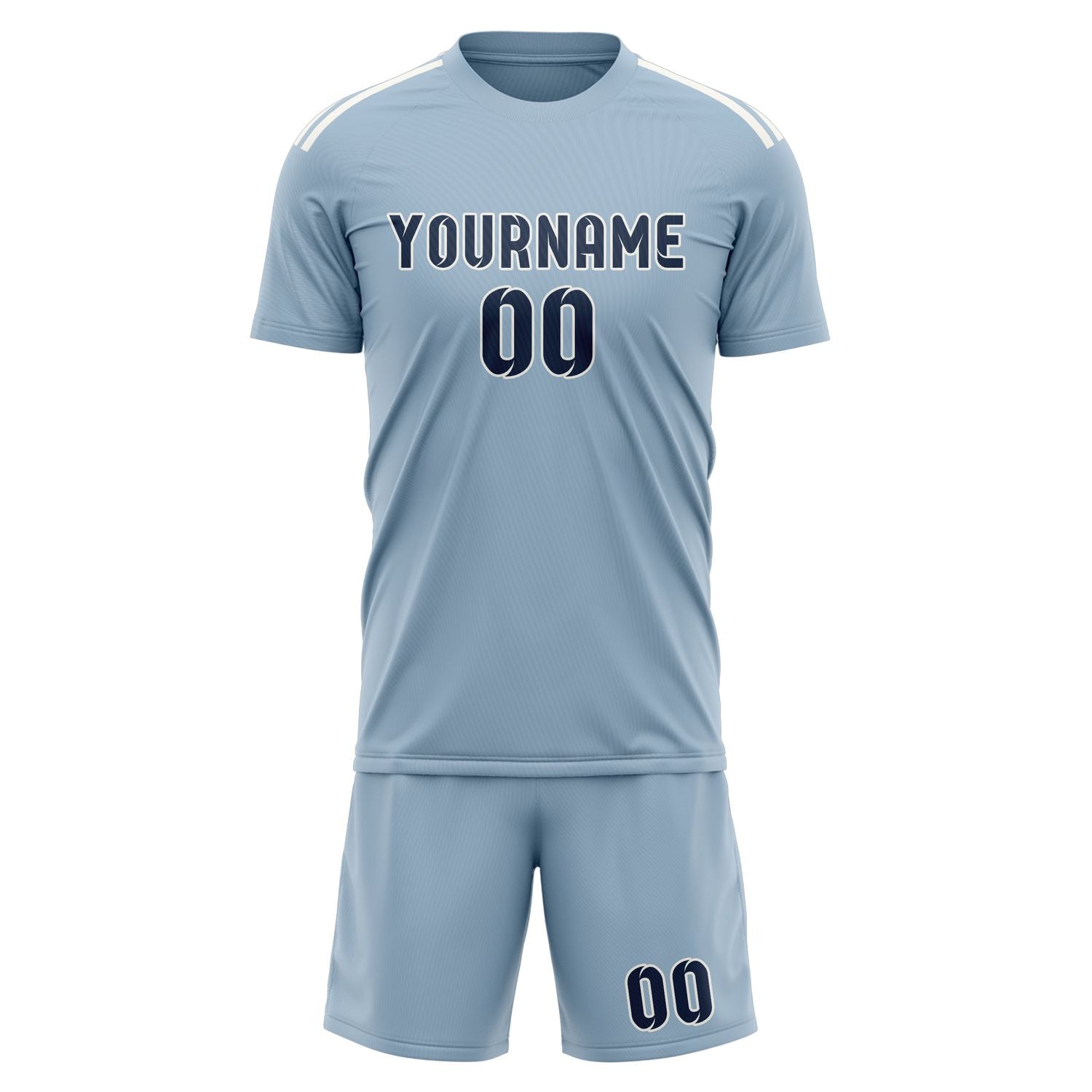 Custom Light Blue Blue Soccer Set
