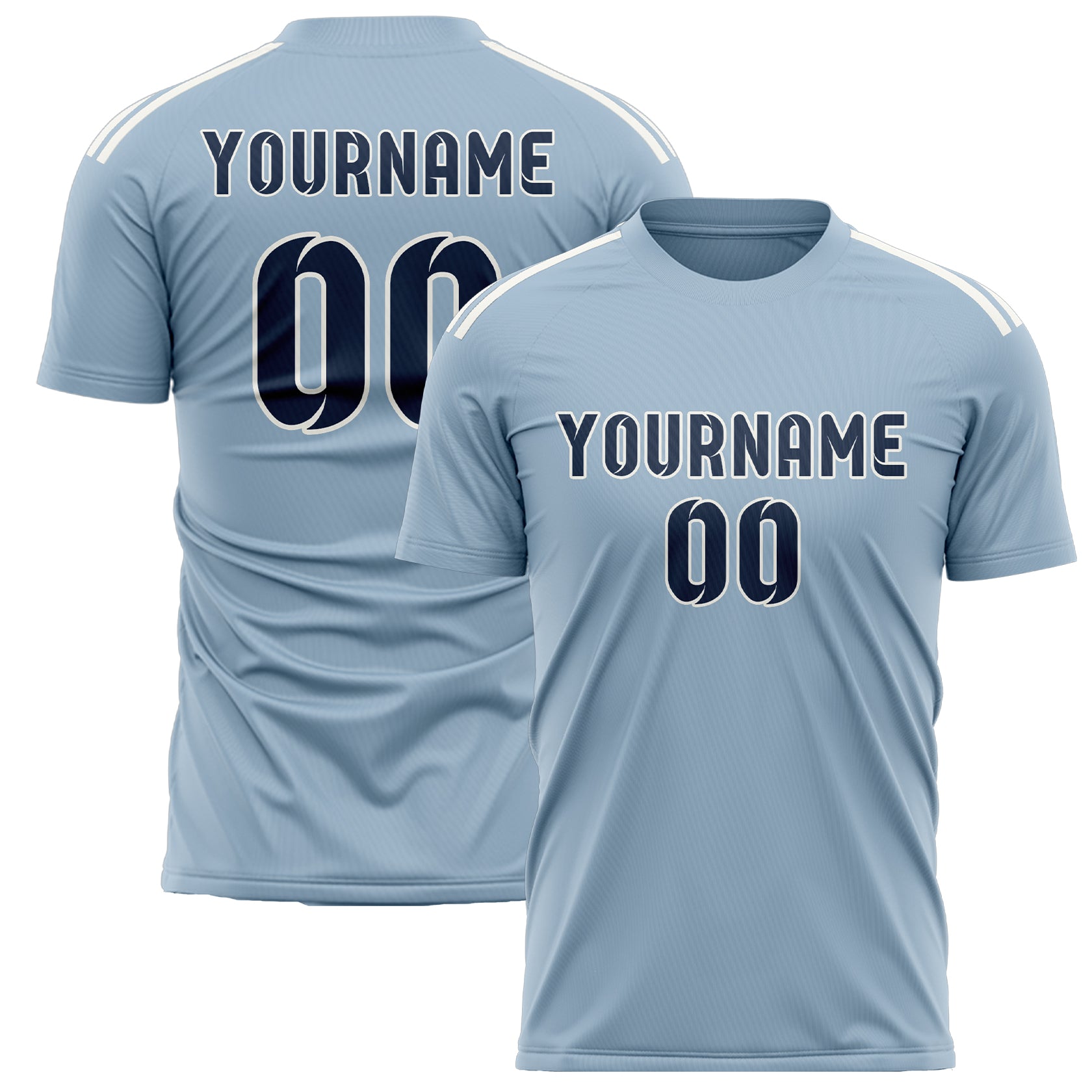 Custom Light Blue Blue Soccer Jersey