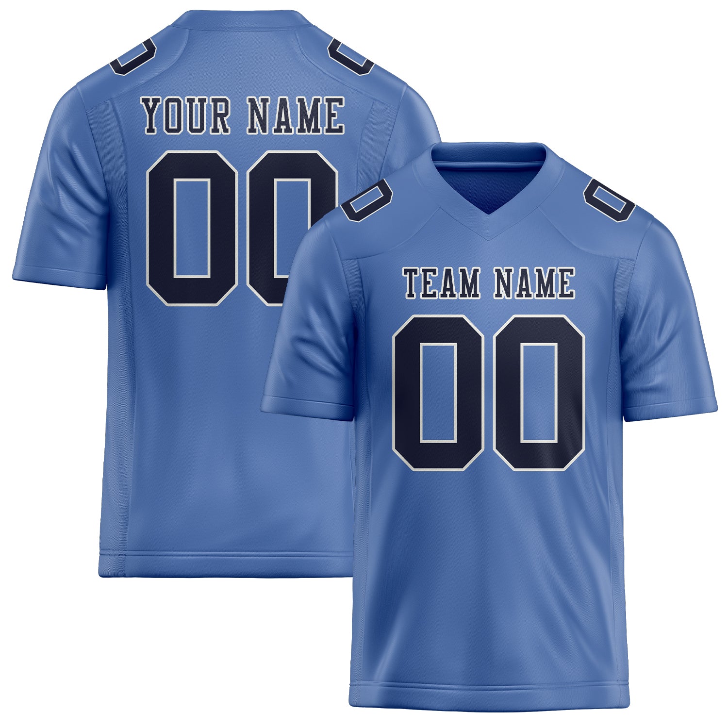 Custom Light Blue Navy Football Jersey