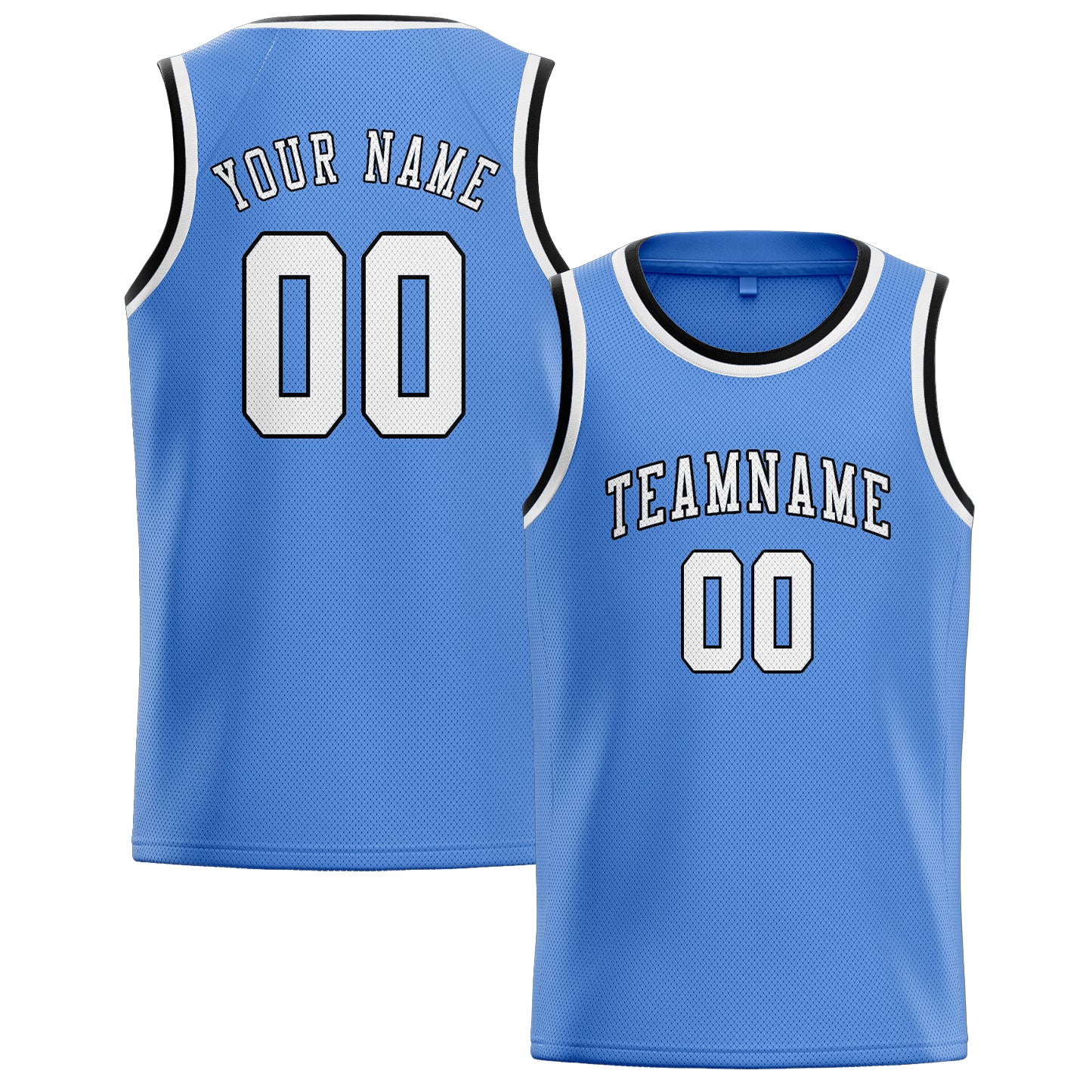 Custom Light Blue White Basketball Jersey