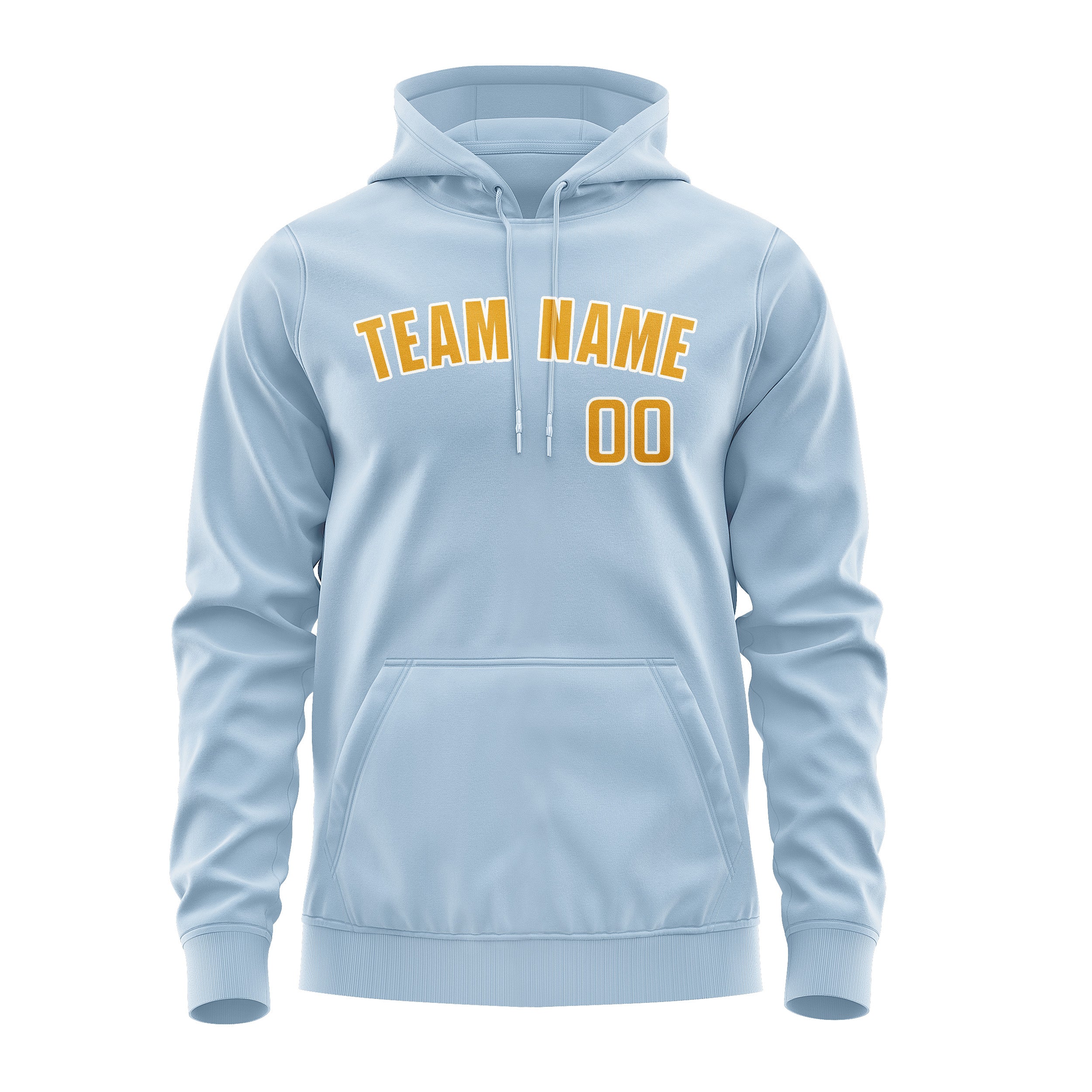 Custom Light Blue Yellow Hoodie