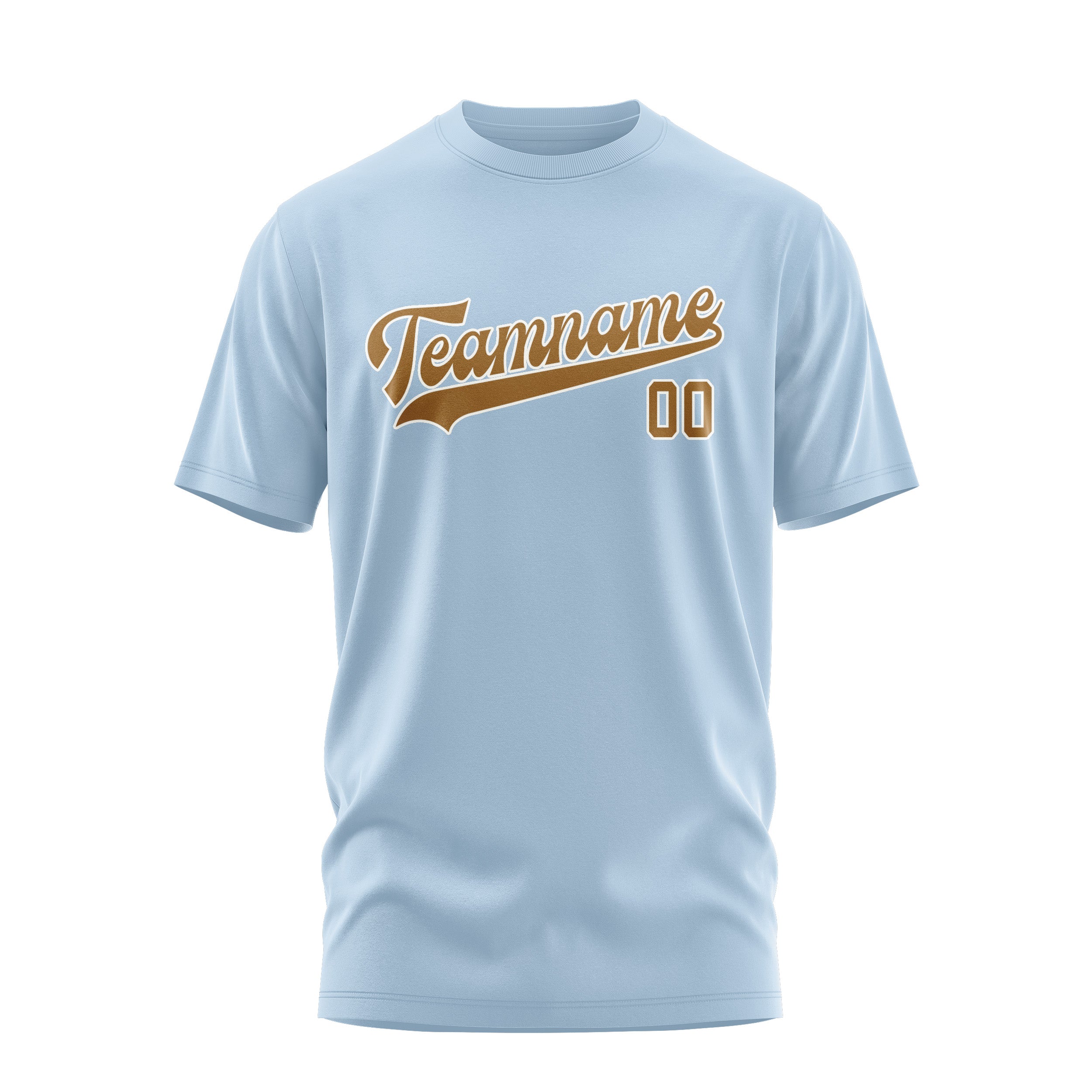 Custom Light Blue Khaki T-Shirt