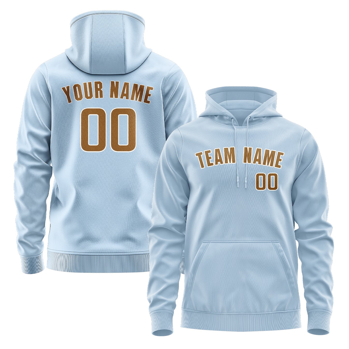 Custom Light Blue Khaki Hoodie