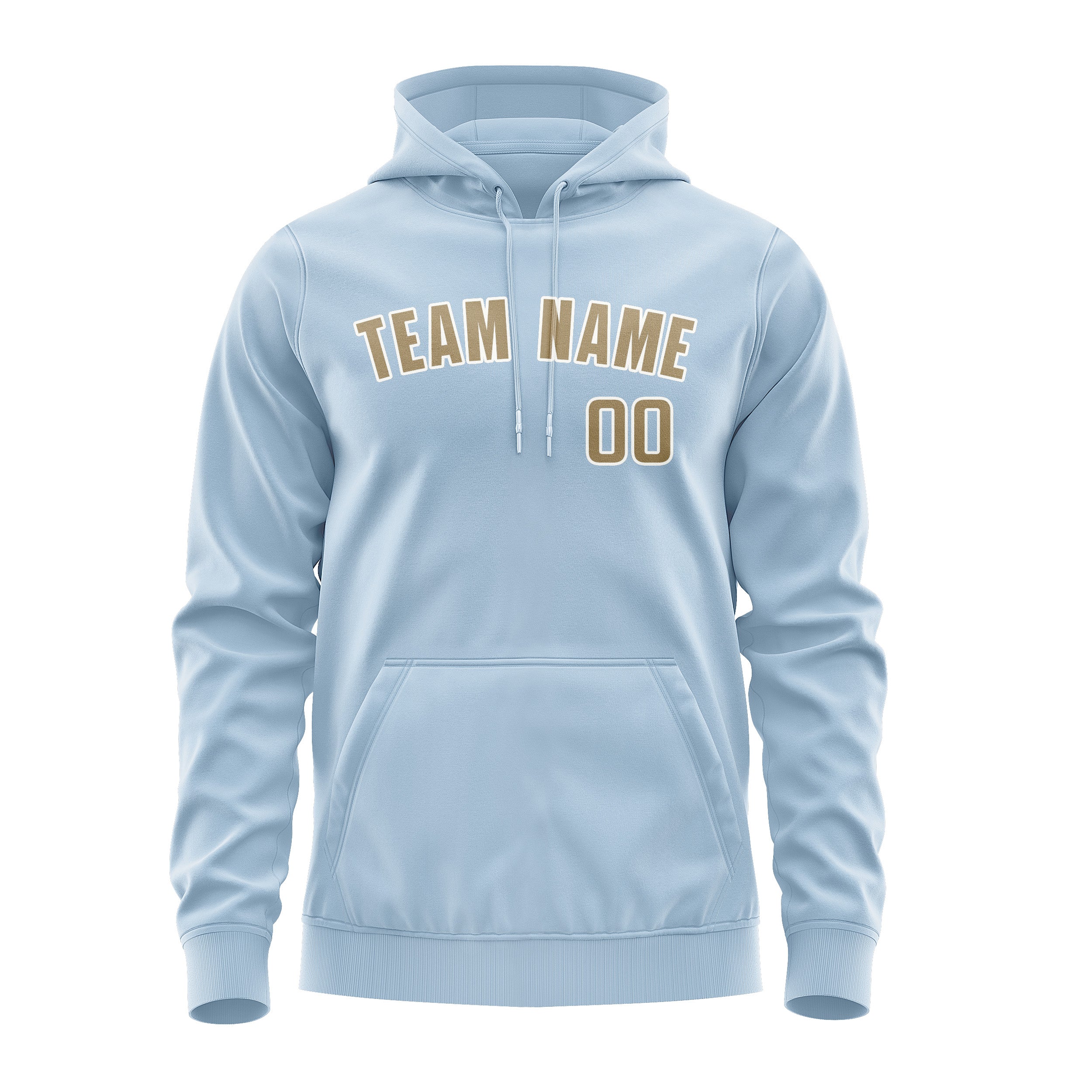 Custom Light Blue Light Khaki Hoodie