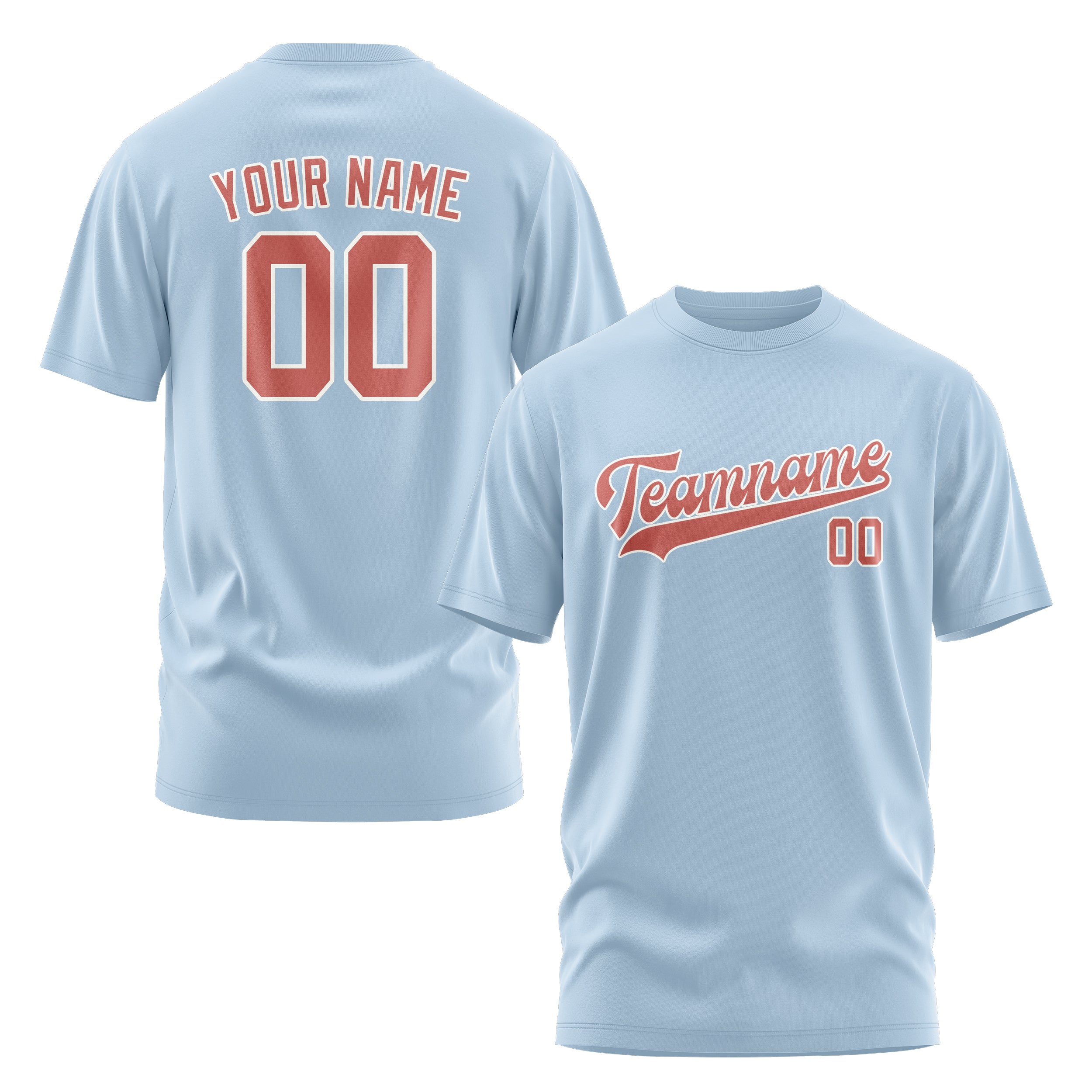 Custom Light Blue Copper Rose T-Shirt