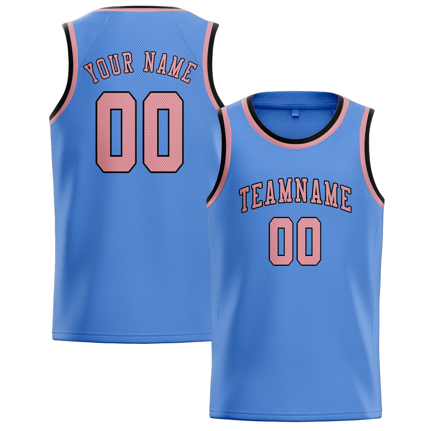 Custom Light Blue Light Pink Basketball Jersey