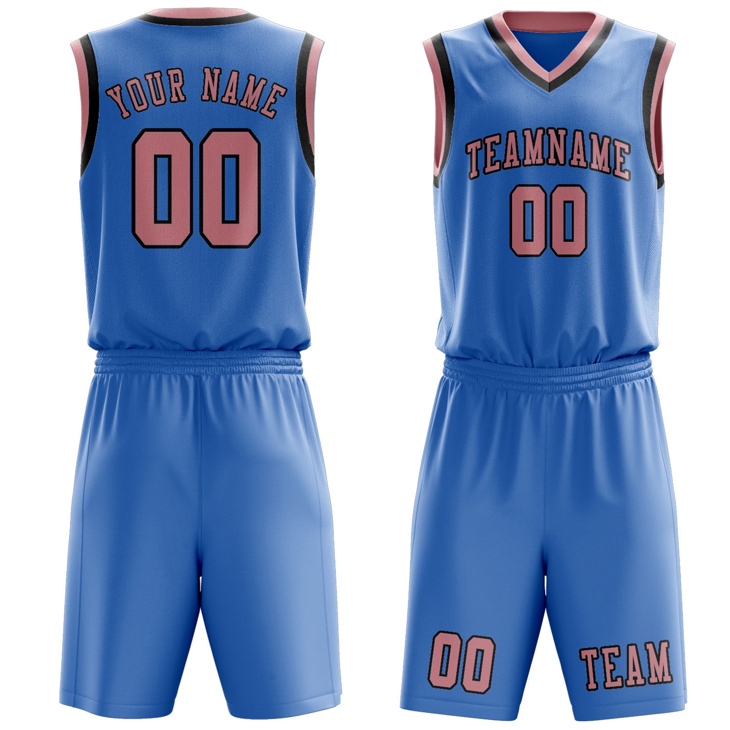 Custom Light Blue Light Pink Basketball Set