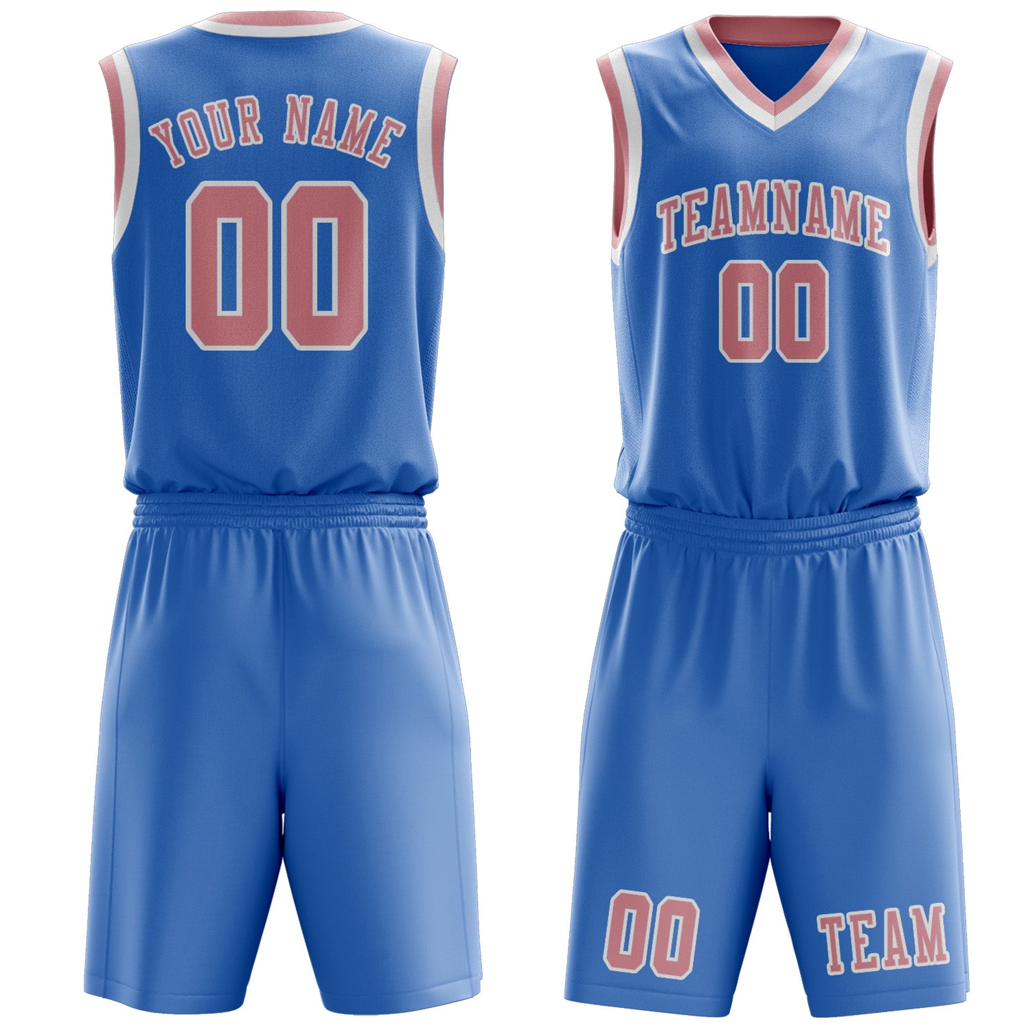 Custom Light Blue Light Pink Basketball Set