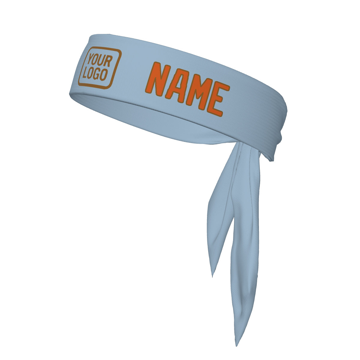 Custom Light Blue Orange Headband