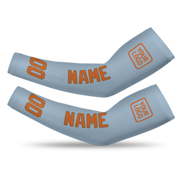 Custom Light Blue Orange Arm Sleeve