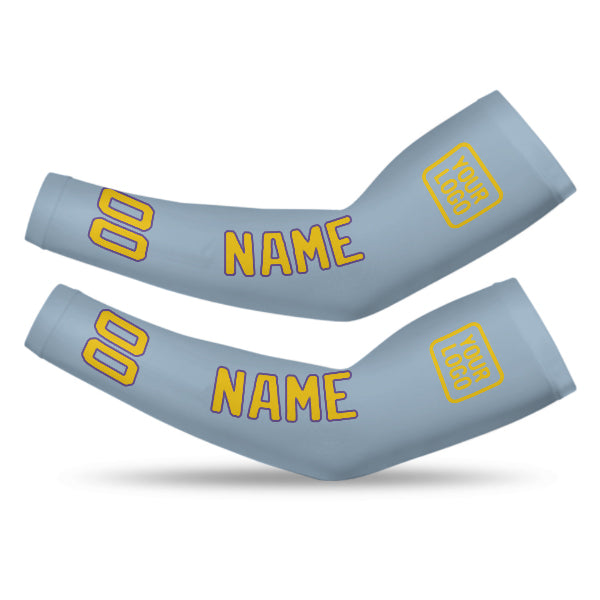 Custom Light Blue Gold Arm Sleeve