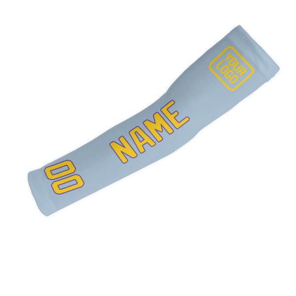 Custom Light Blue Gold Arm Sleeve