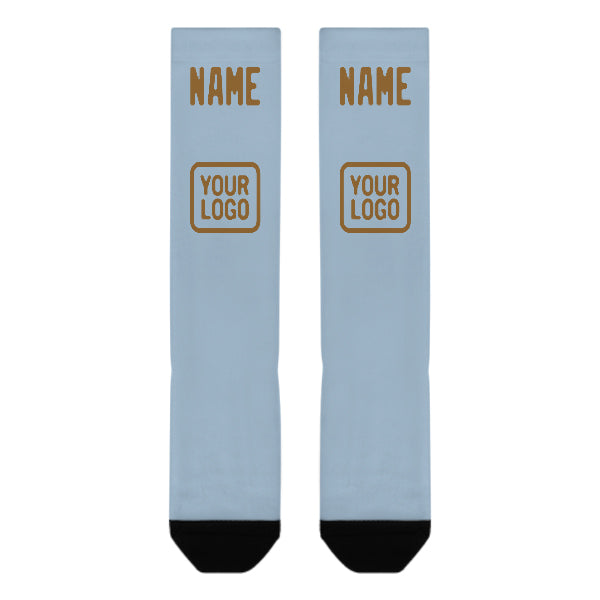 Custom Light Blue Khaki Knee-High Sock