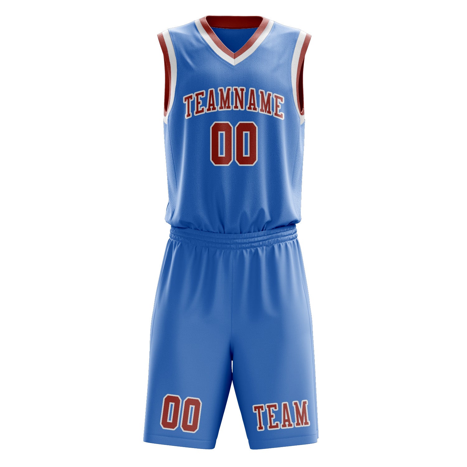 Custom Light Blue Copper Rose Basketball Set