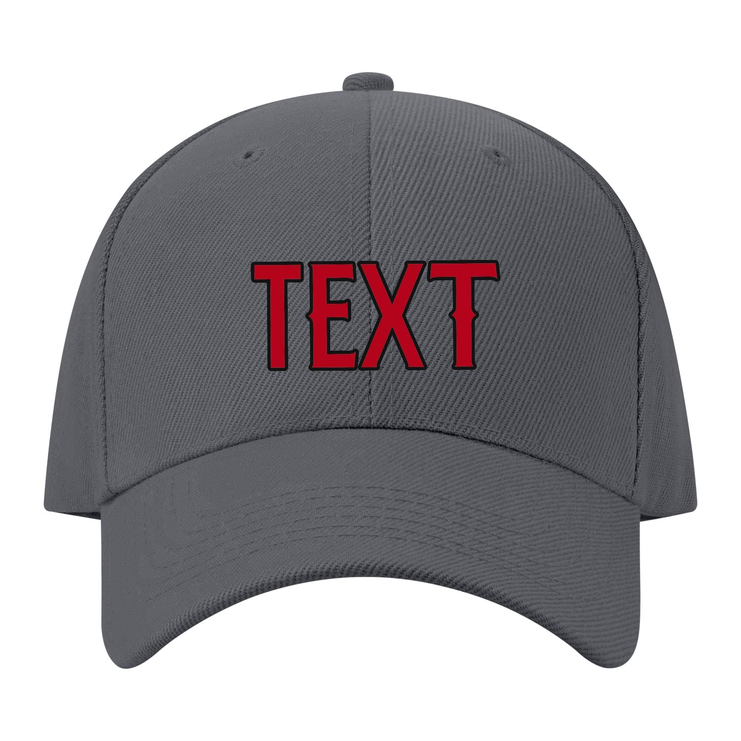 Custom Dark Grey Crimson Red Hat 08B21714