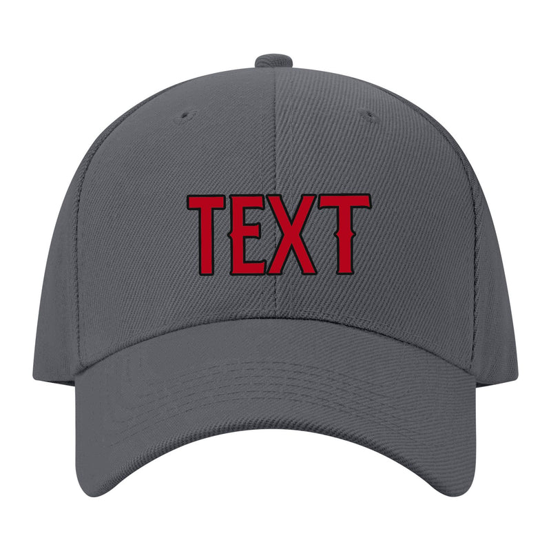 Custom Dark Grey Crimson Red Hat 08B21714
