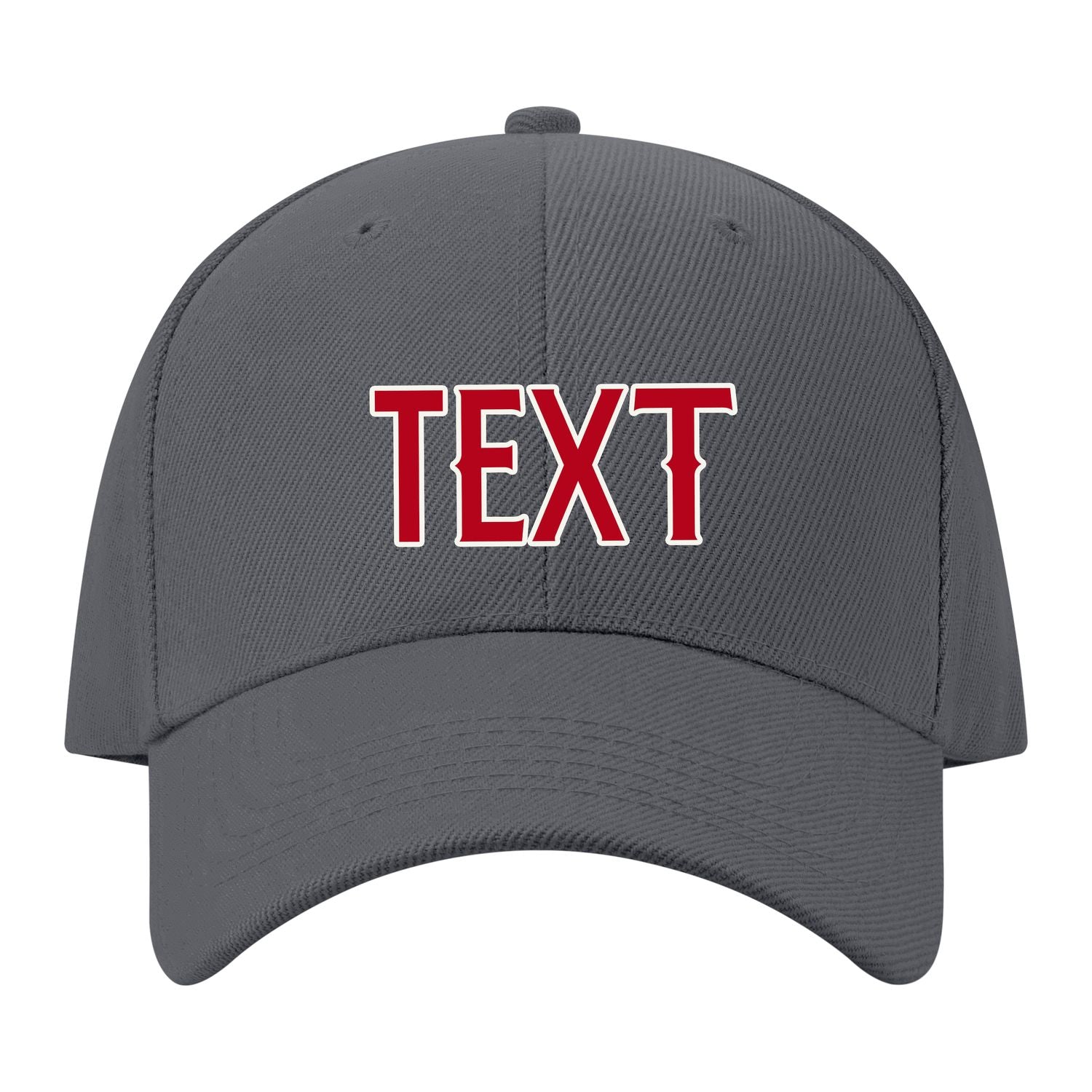 Custom Dark Grey Crimson Red Hat 08B21814