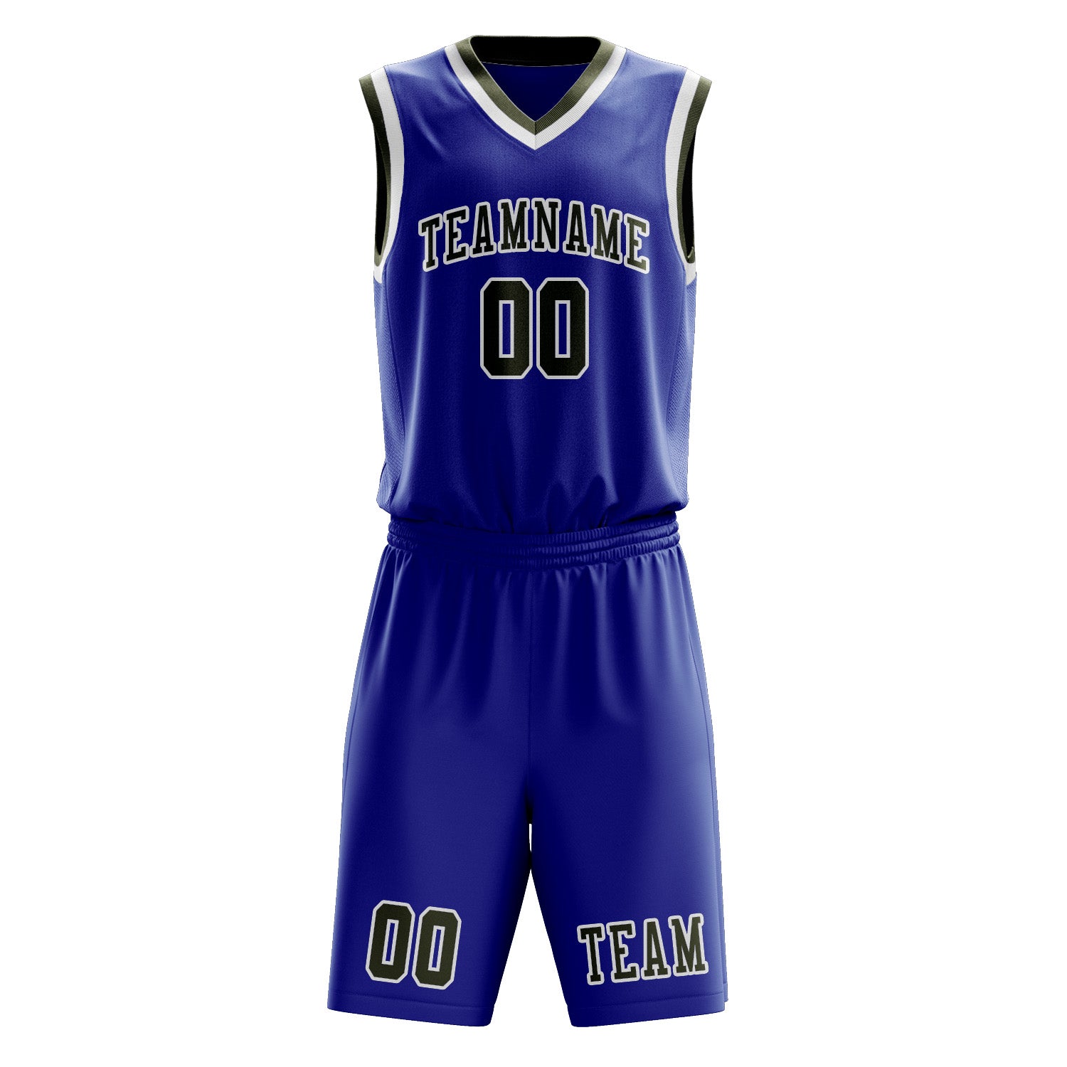 Custom Sky Blue Olive Basketball Set