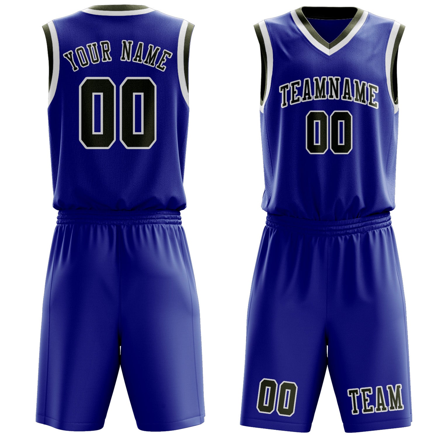 Custom Sky Blue Olive Basketball Set