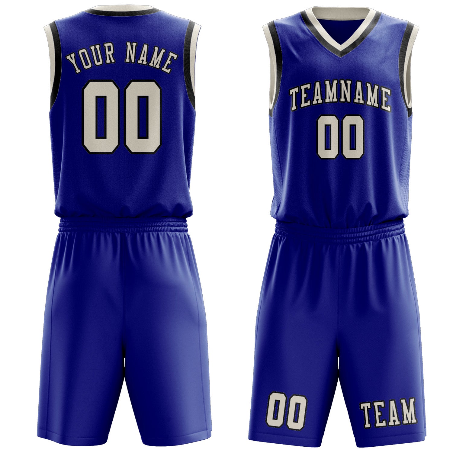Custom Sky Blue Cream Basketball Set