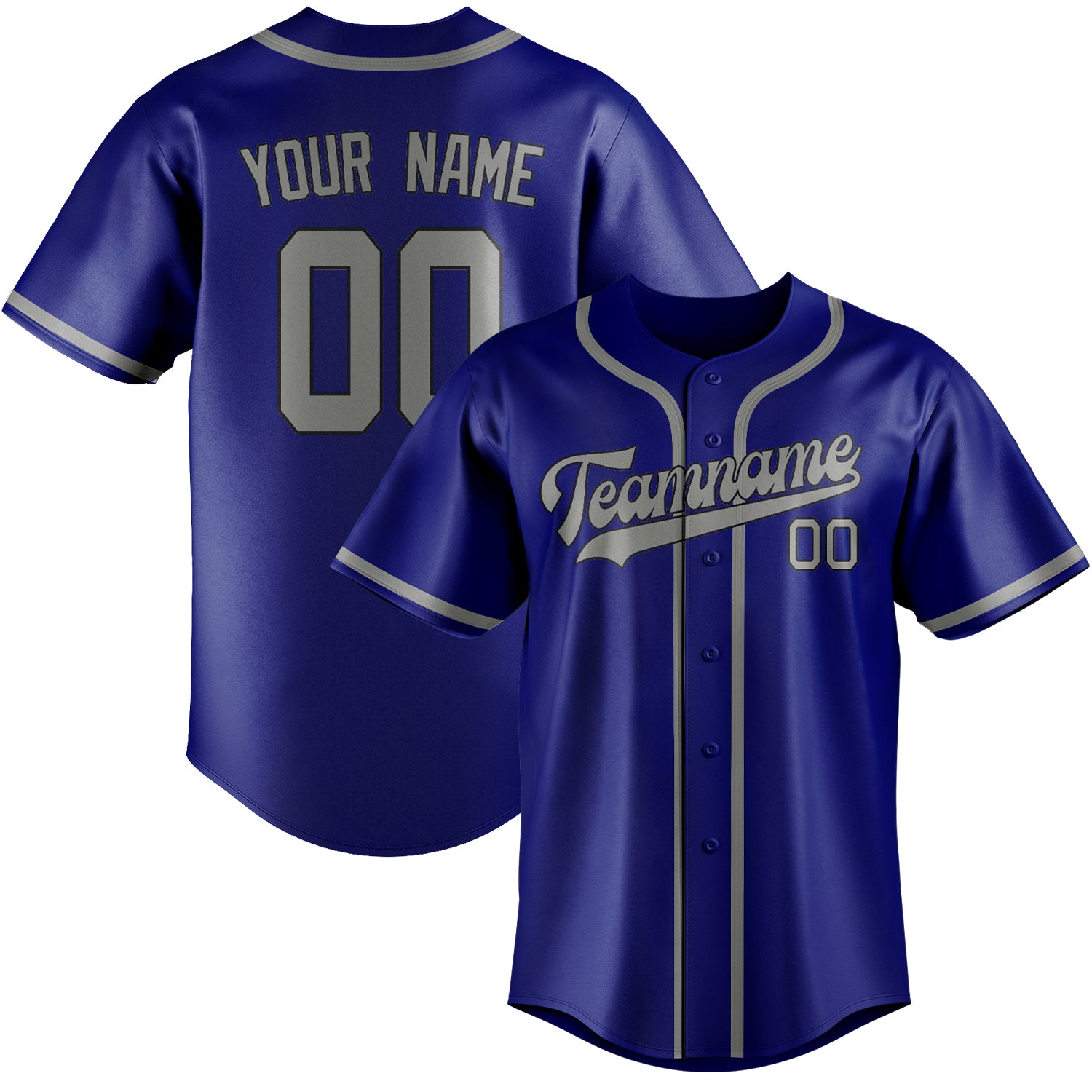 Custom Sky Blue Gray Baseball Jersey