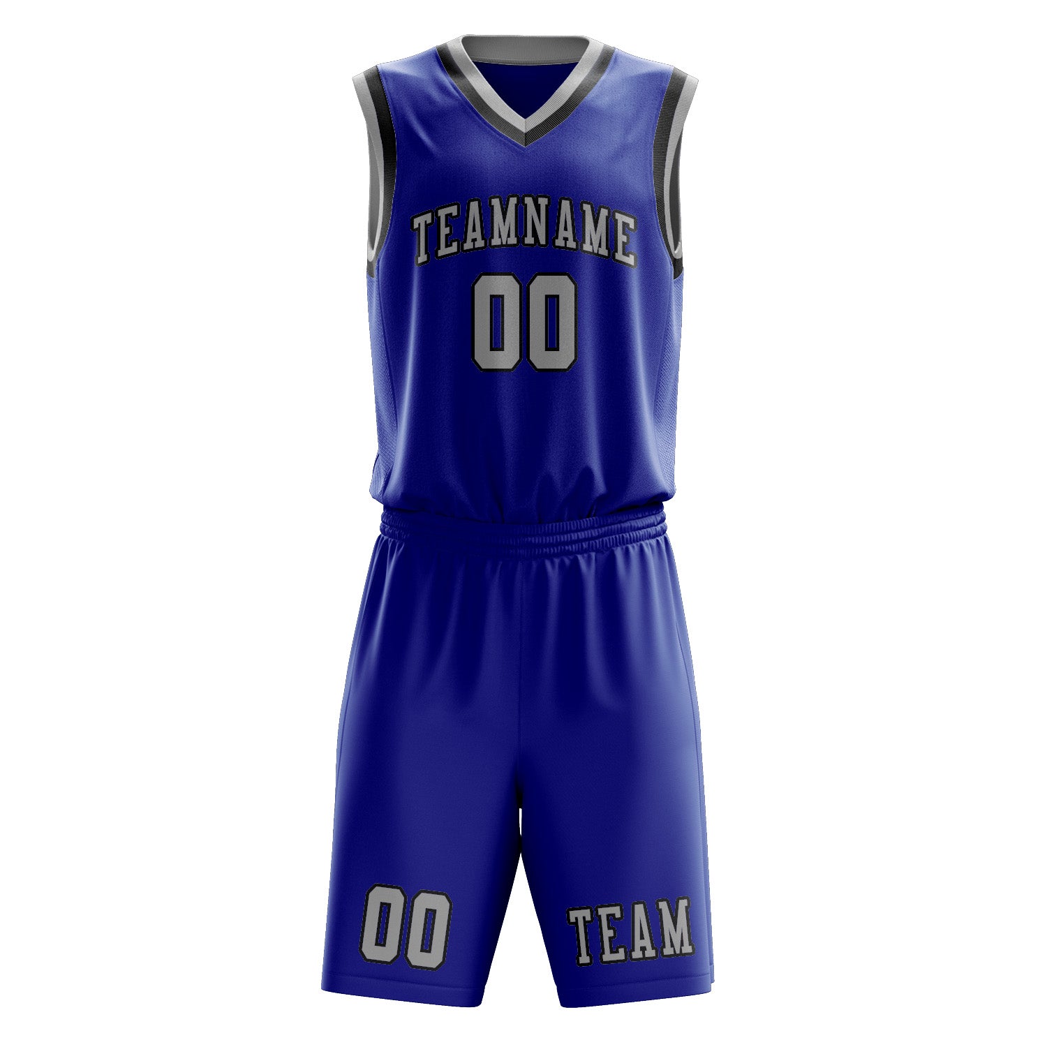 Custom Sky Blue Gray Basketball Set