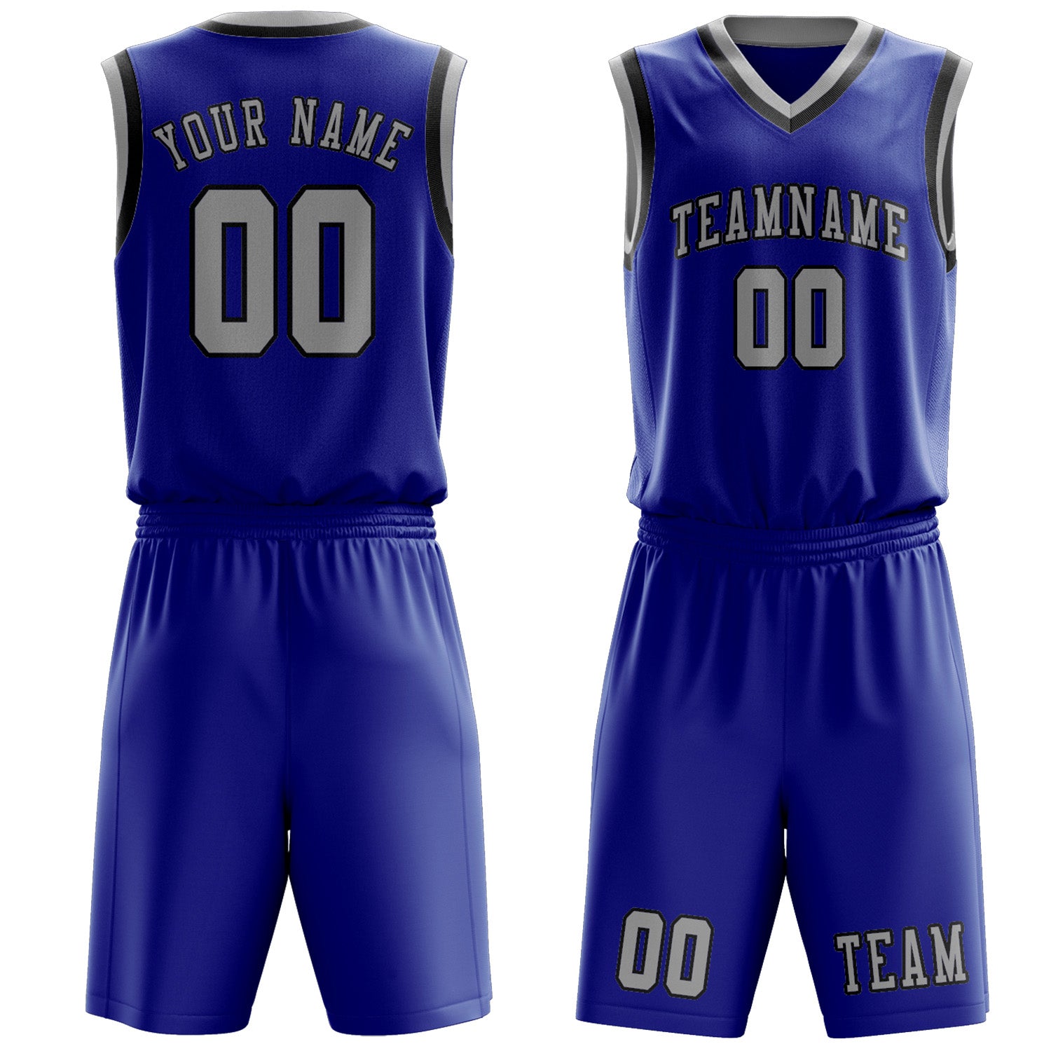 Custom Sky Blue Gray Basketball Set