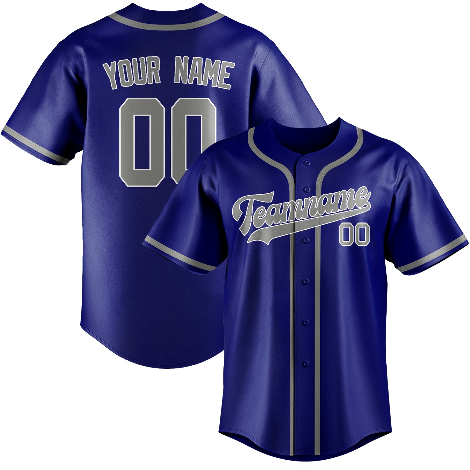 Custom Sky Blue Gray Baseball Jersey