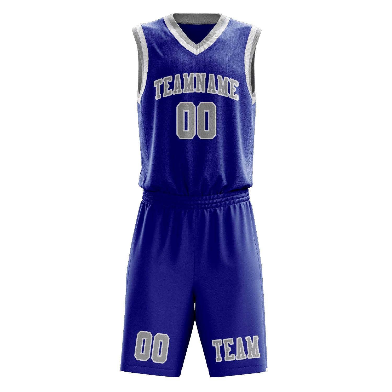 Custom Sky Blue Gray Basketball Set