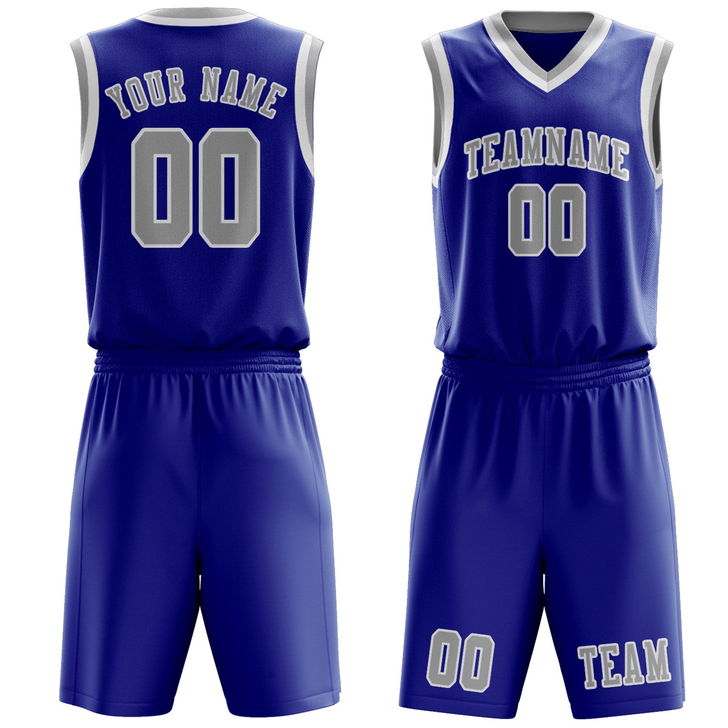 Custom Sky Blue Gray Basketball Set