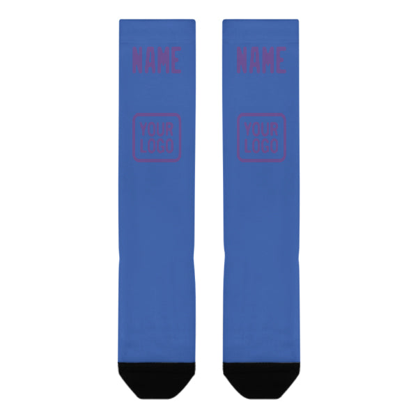 Custom Sky Blue Light Purple Knee-High Sock