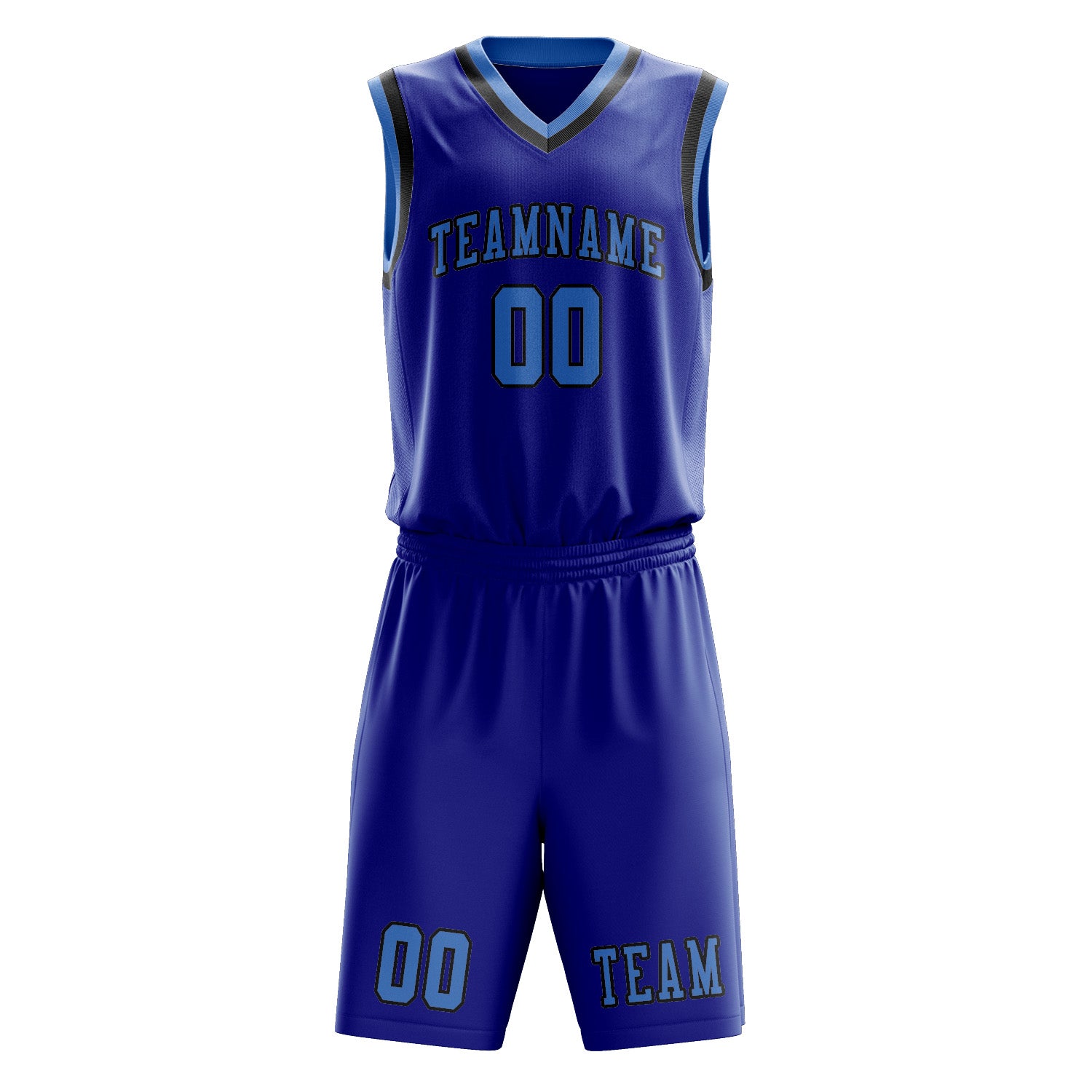 Custom Sky Blue Light Blue Basketball Set