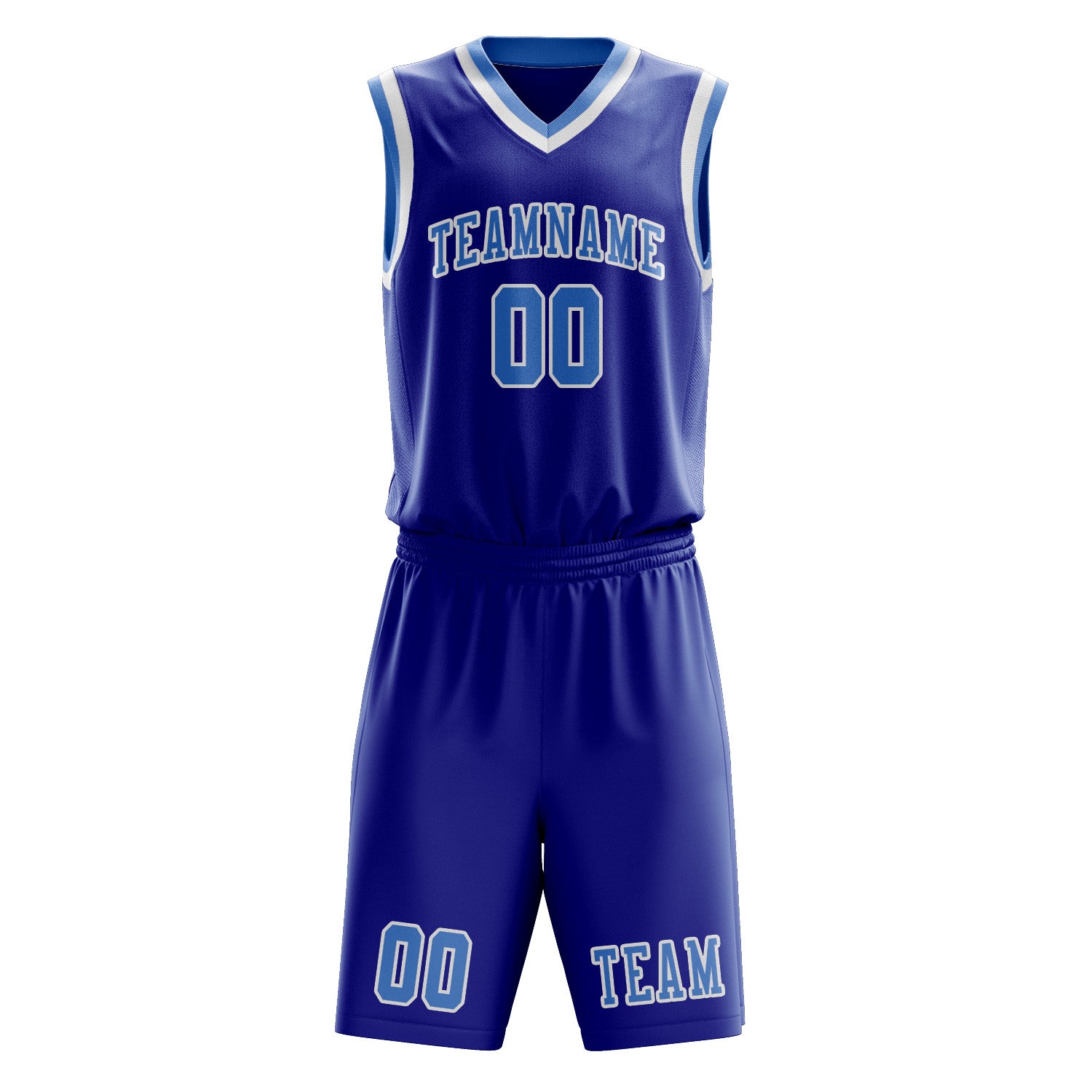 Custom Sky Blue Light Blue Basketball Set