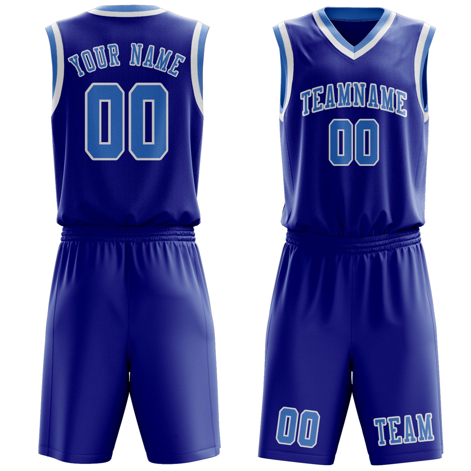Custom Sky Blue Light Blue Basketball Set