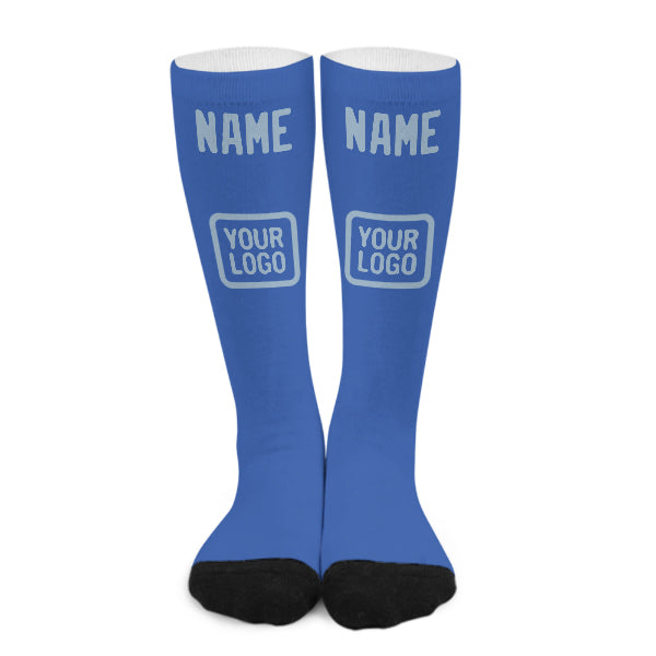 Custom Sky Blue Light Blue Knee-High Sock
