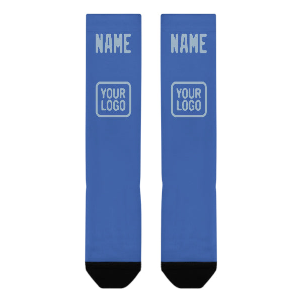 Custom Sky Blue Light Blue Knee-High Sock
