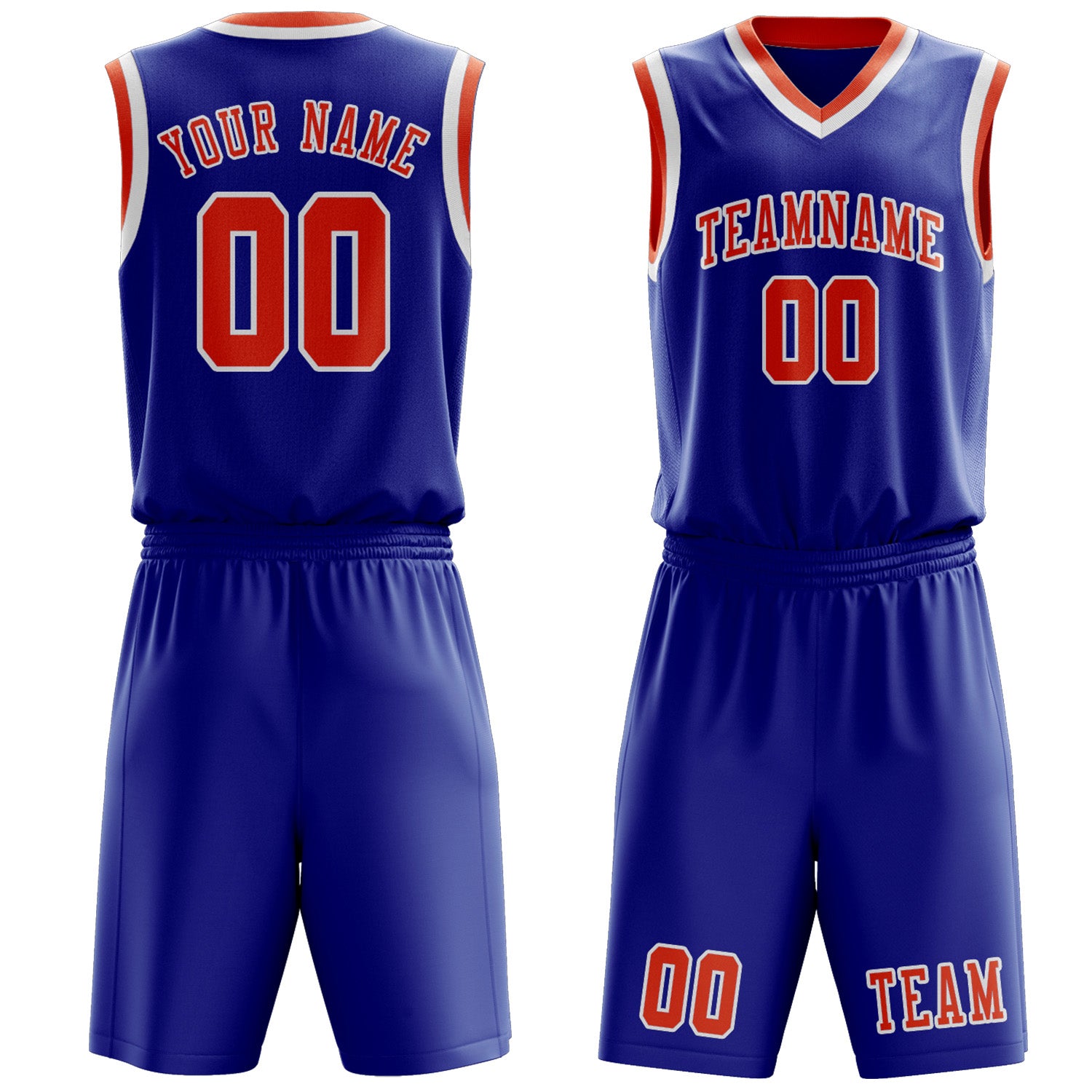 Custom Sky Blue Orange Red Basketball Set