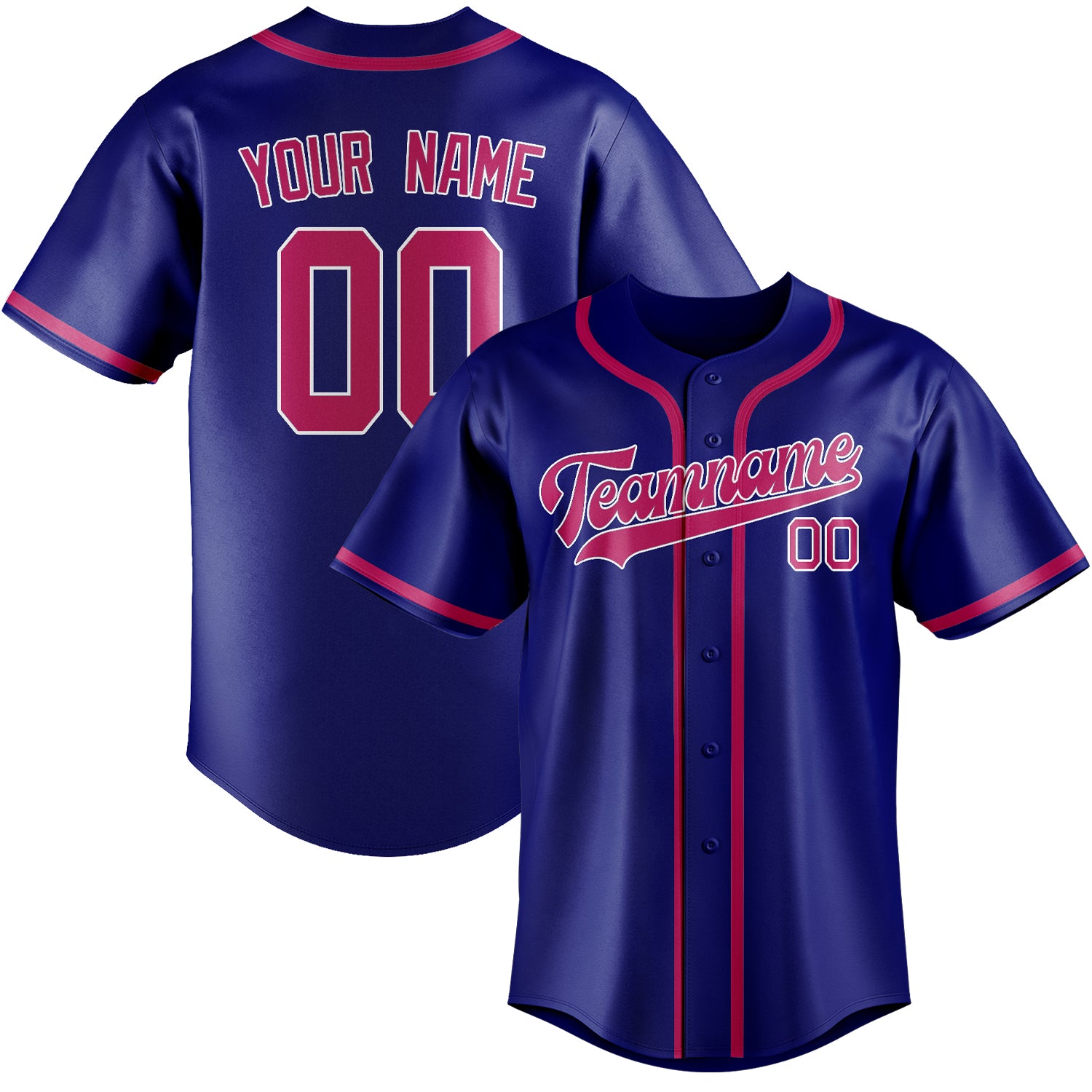 Custom Sky Blue Pink Baseball Jersey
