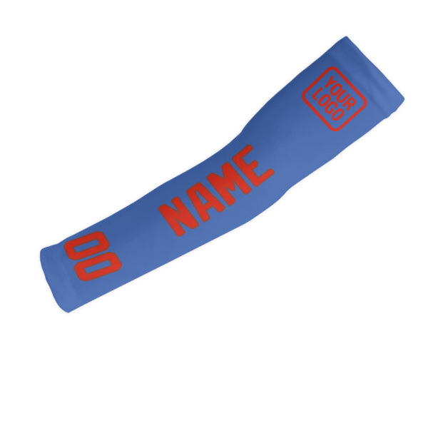 Custom Sky Blue Orange Red Arm Sleeve