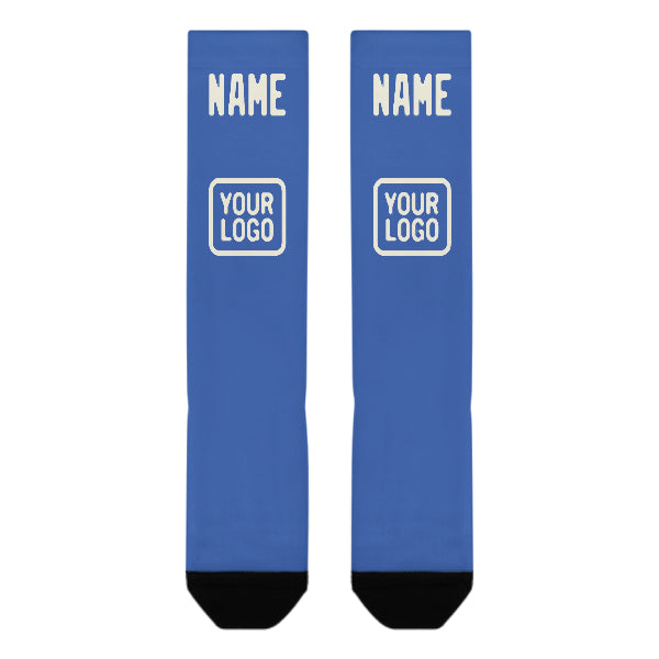 Custom Sky Blue Cream Knee-High Sock