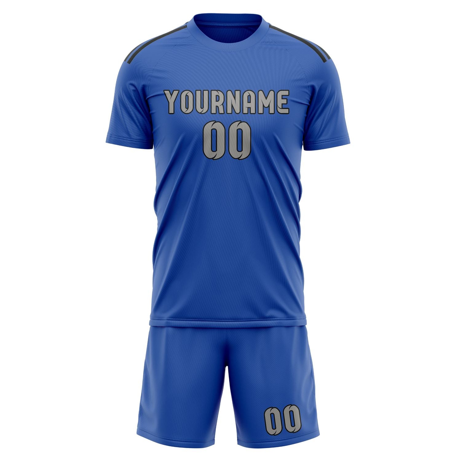 Custom Sky Blue Gray Soccer Set