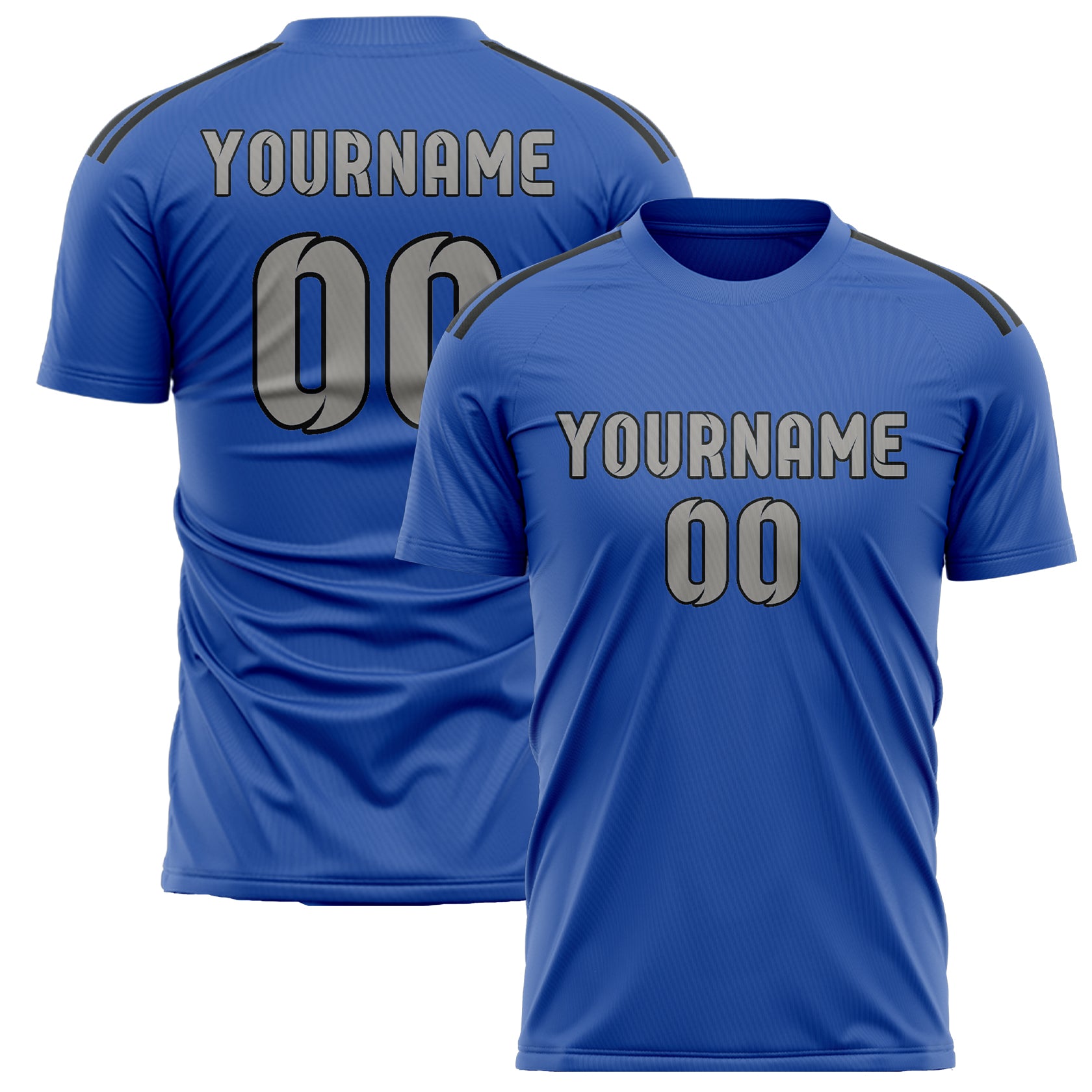 Custom Sky Blue Gray Soccer Jersey