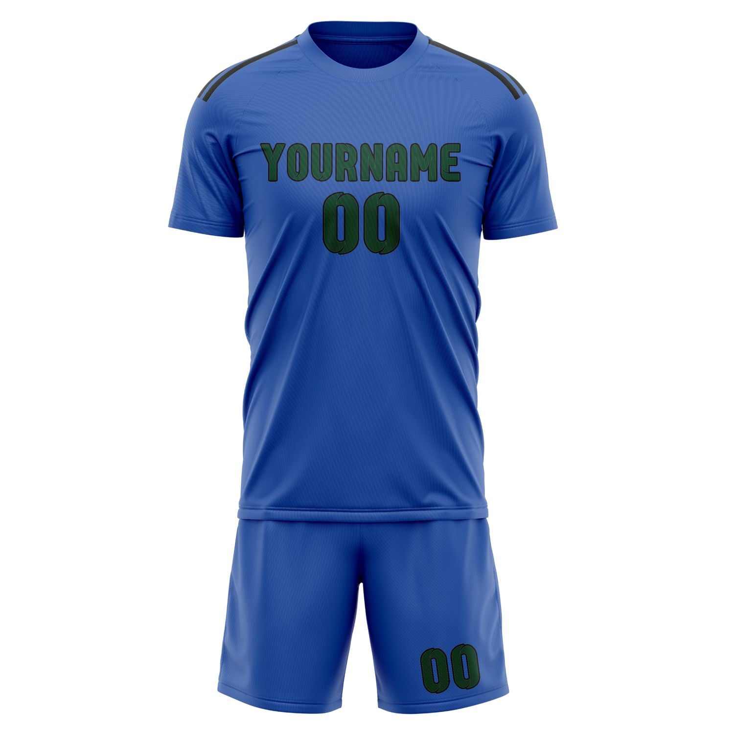 Custom Sky Blue Green Soccer Set