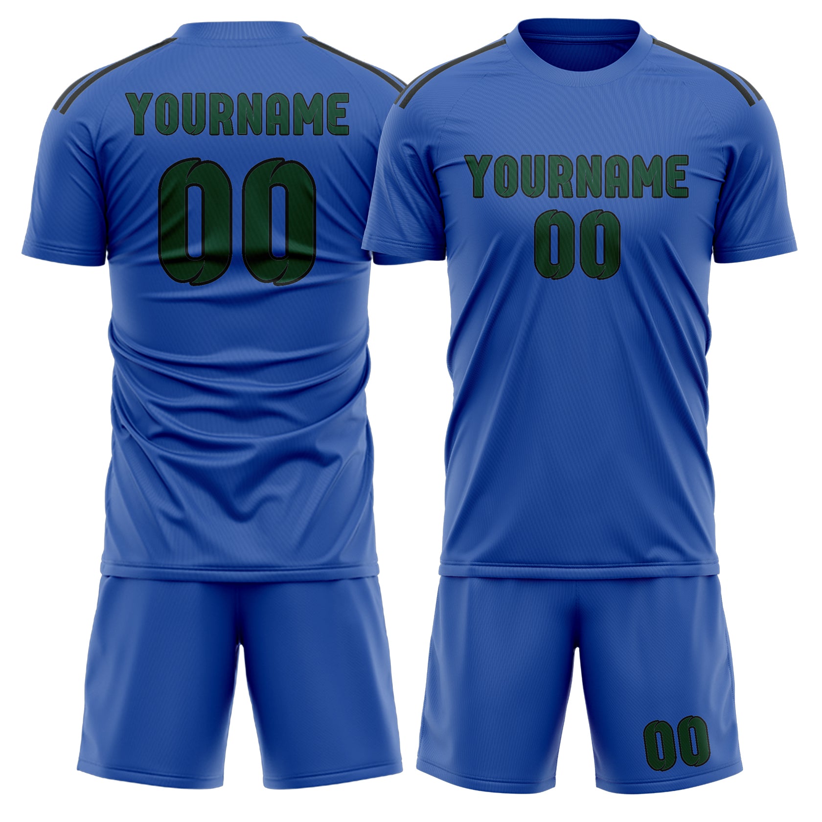 Custom Sky Blue Green Soccer Set