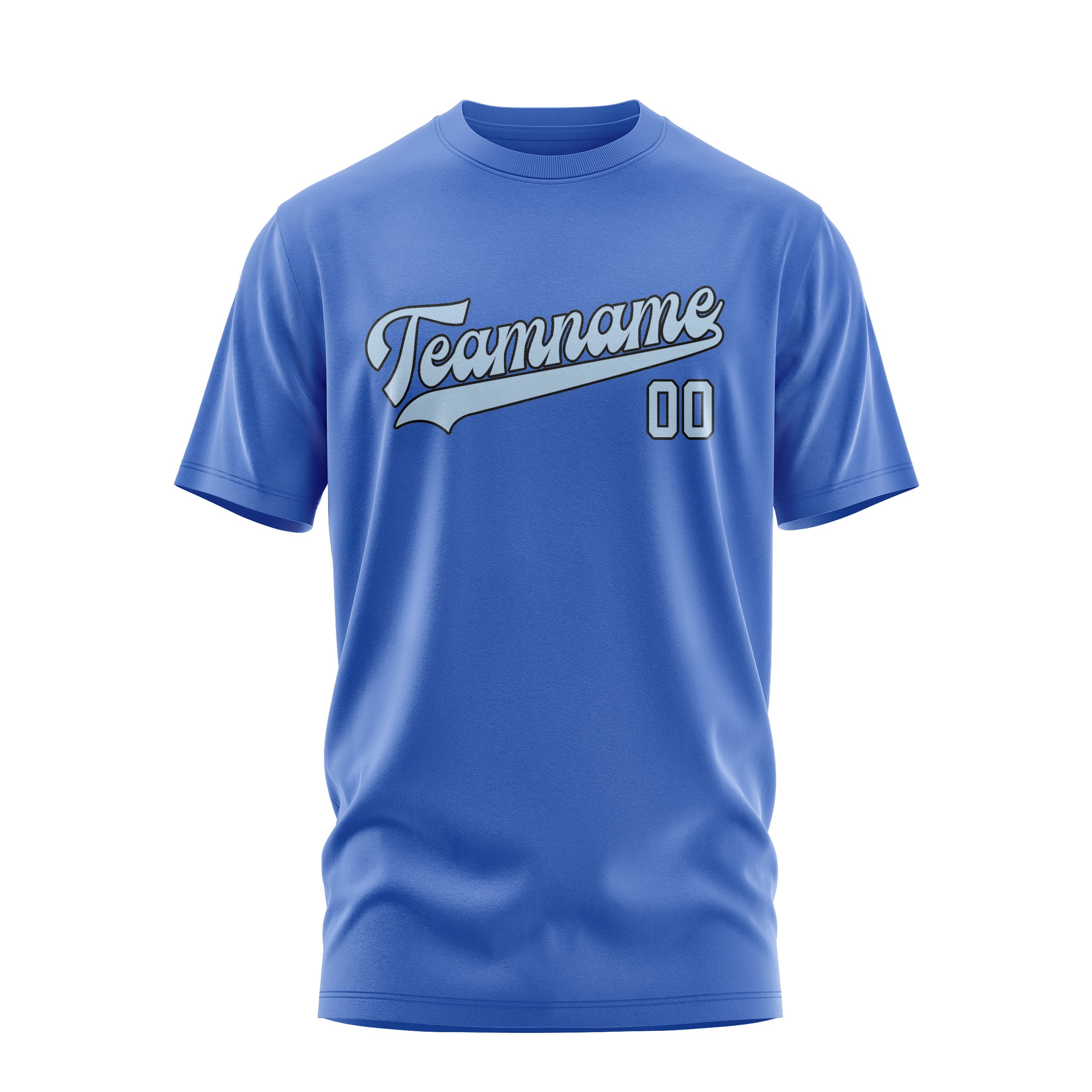 Custom Sky Blue Light Blue T-Shirt