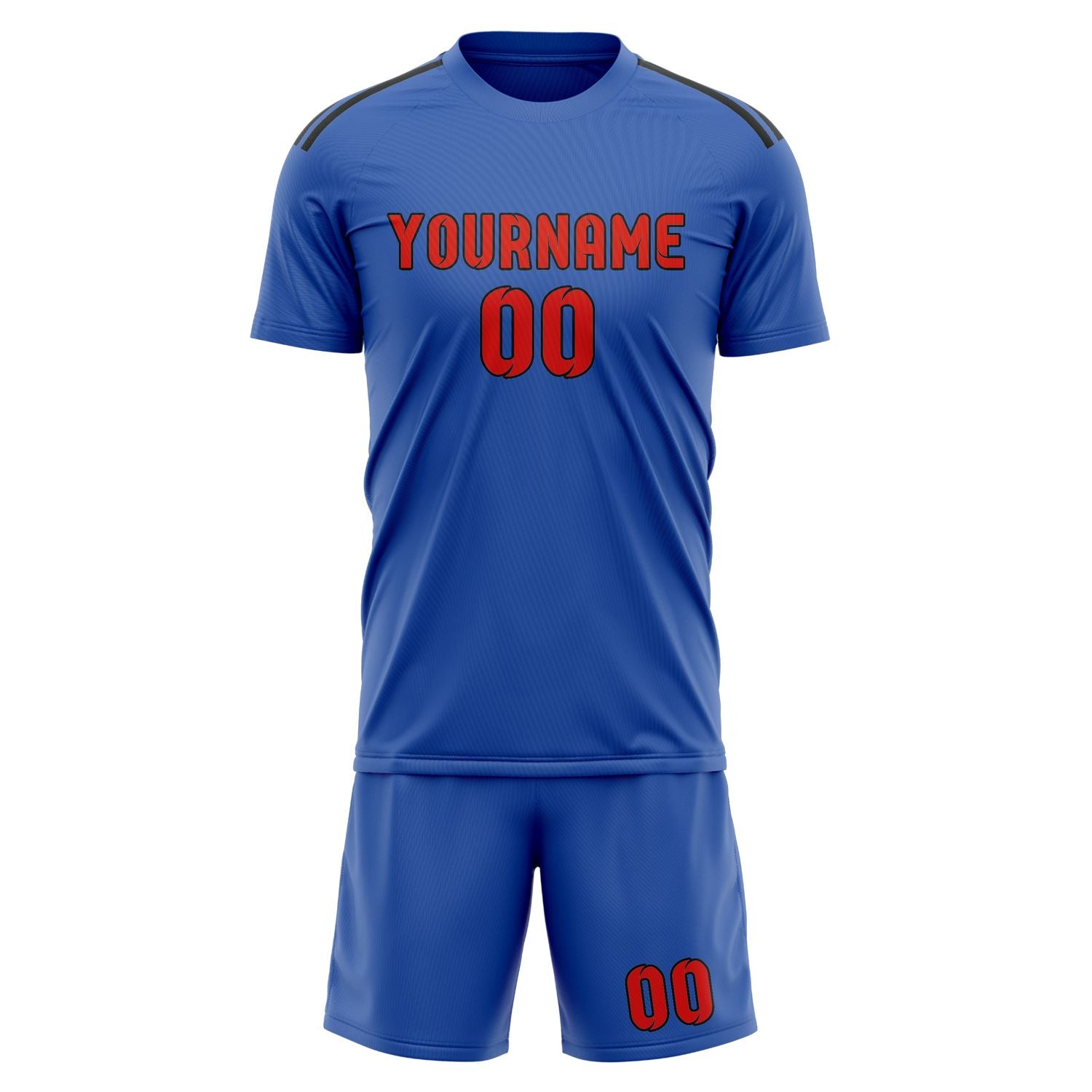 Custom Sky Blue Orange Red Soccer Set
