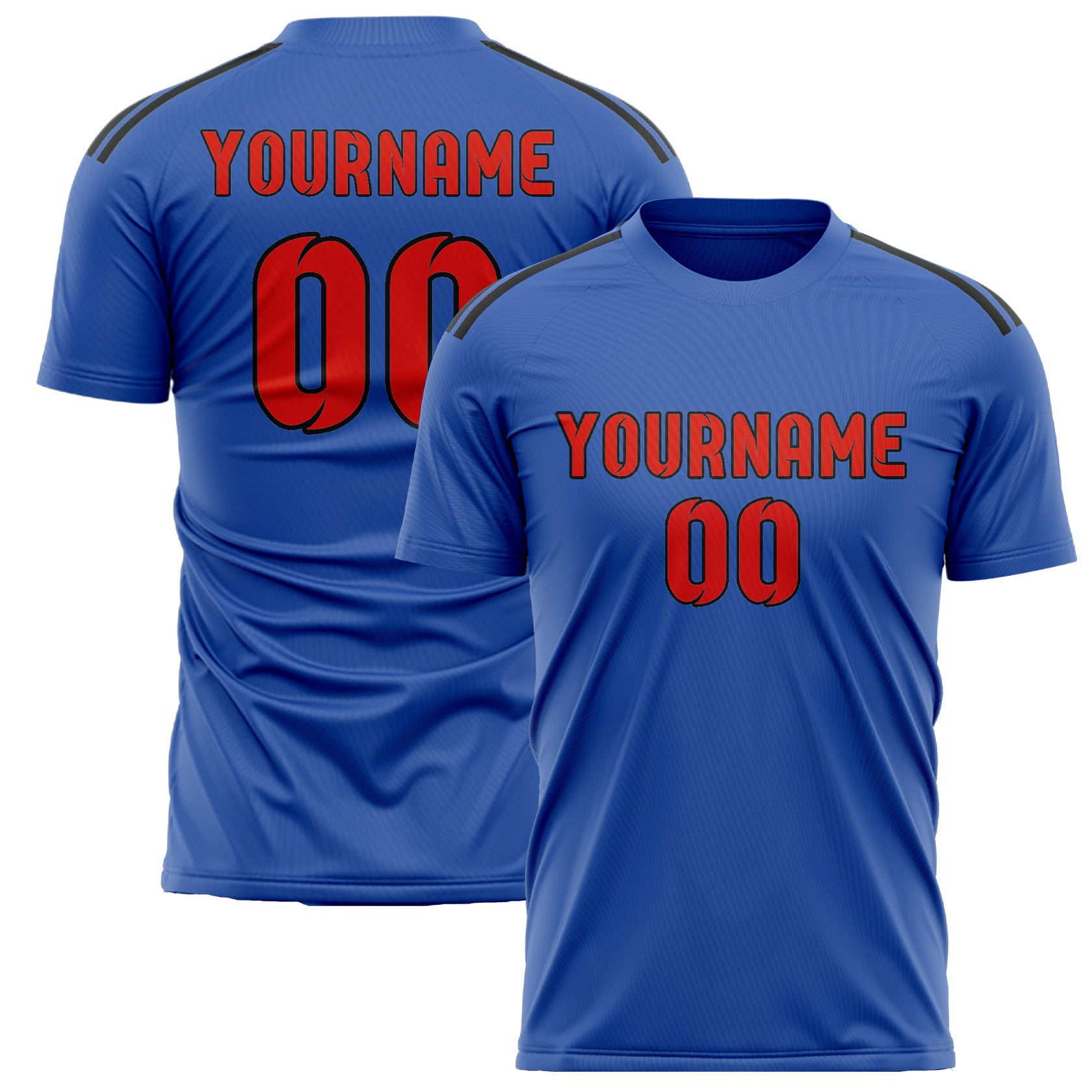 Custom Sky Blue Orange Red Soccer Jersey