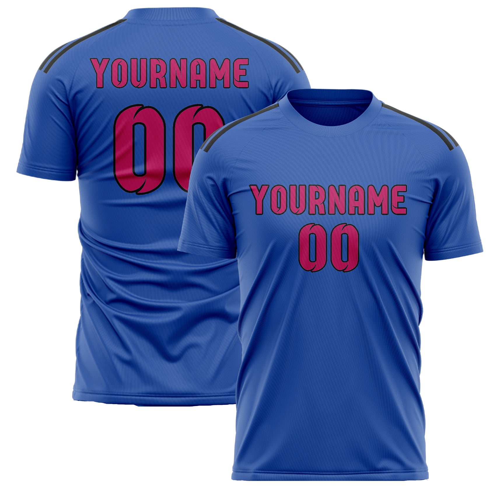 Custom Sky Blue Pink Soccer Jersey