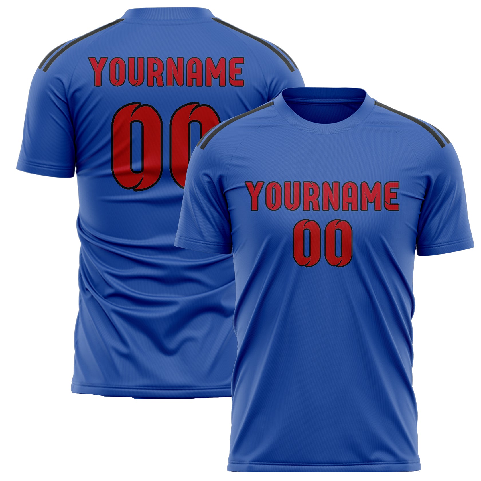Custom Sky Blue Red Soccer Jersey