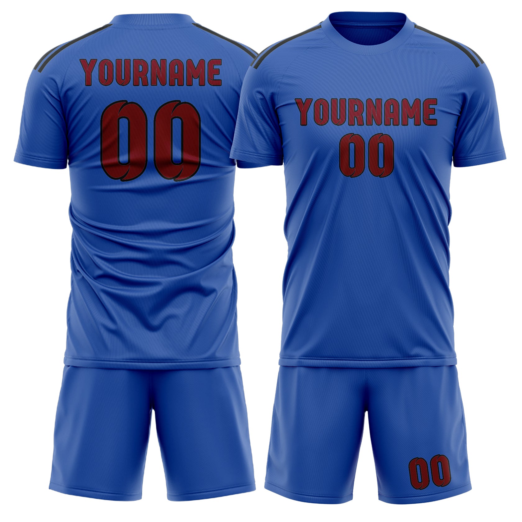 Custom Sky Blue Crimson Red Soccer Set